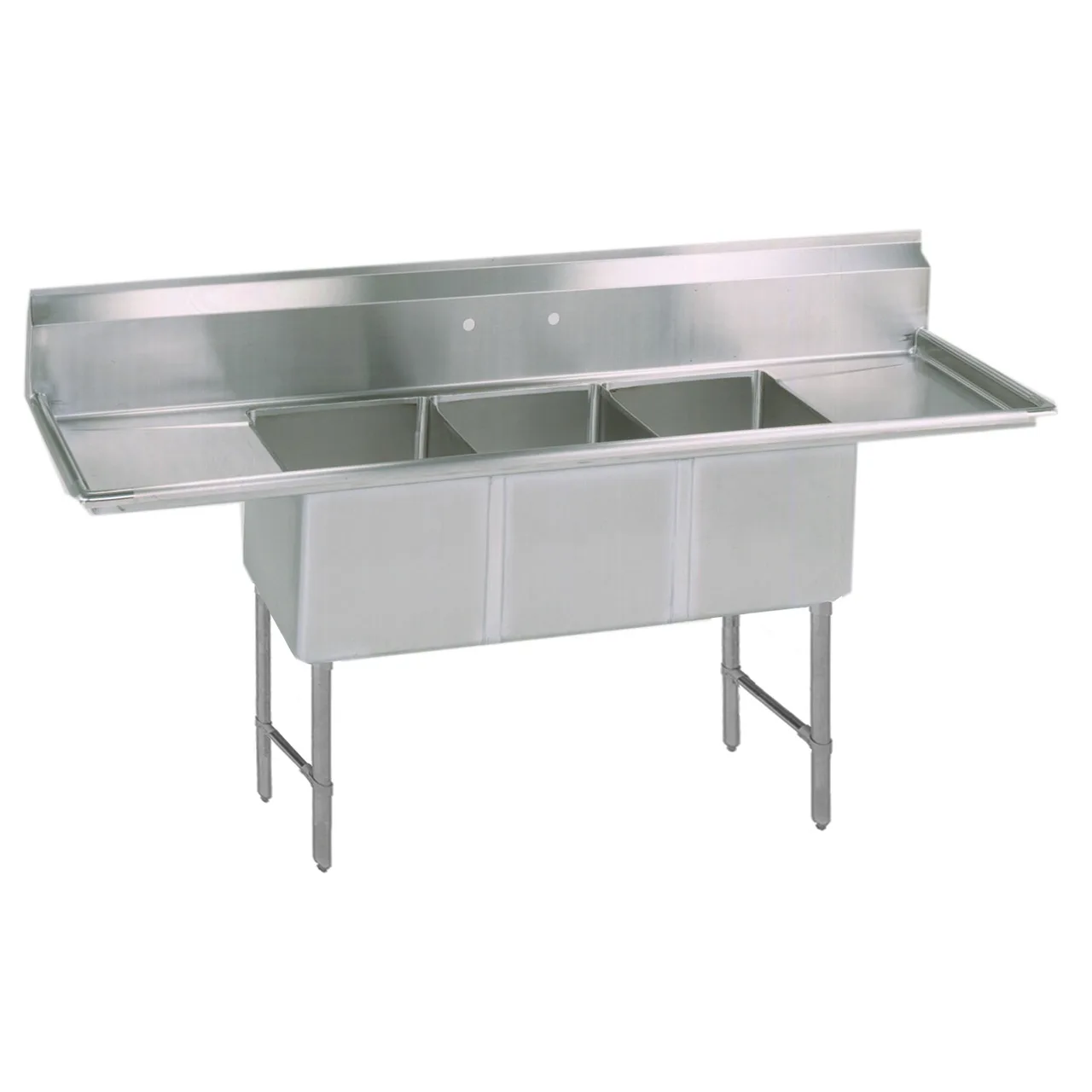 BK Resources BKS-3-1620-12-18TS Three Compartment Sink, 84"W X 25-13/16"D X 43-3/4"H