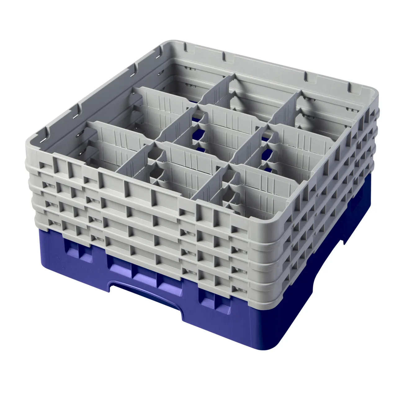 Cambro 9S800186 Camrack Glass Rack, Navy Blue, Full Size, 19-3/4 x 19-3/4, 9 Compartments, 5-7/8 Max Dia, 8-1/2 Max Height, HACCP Compliant
