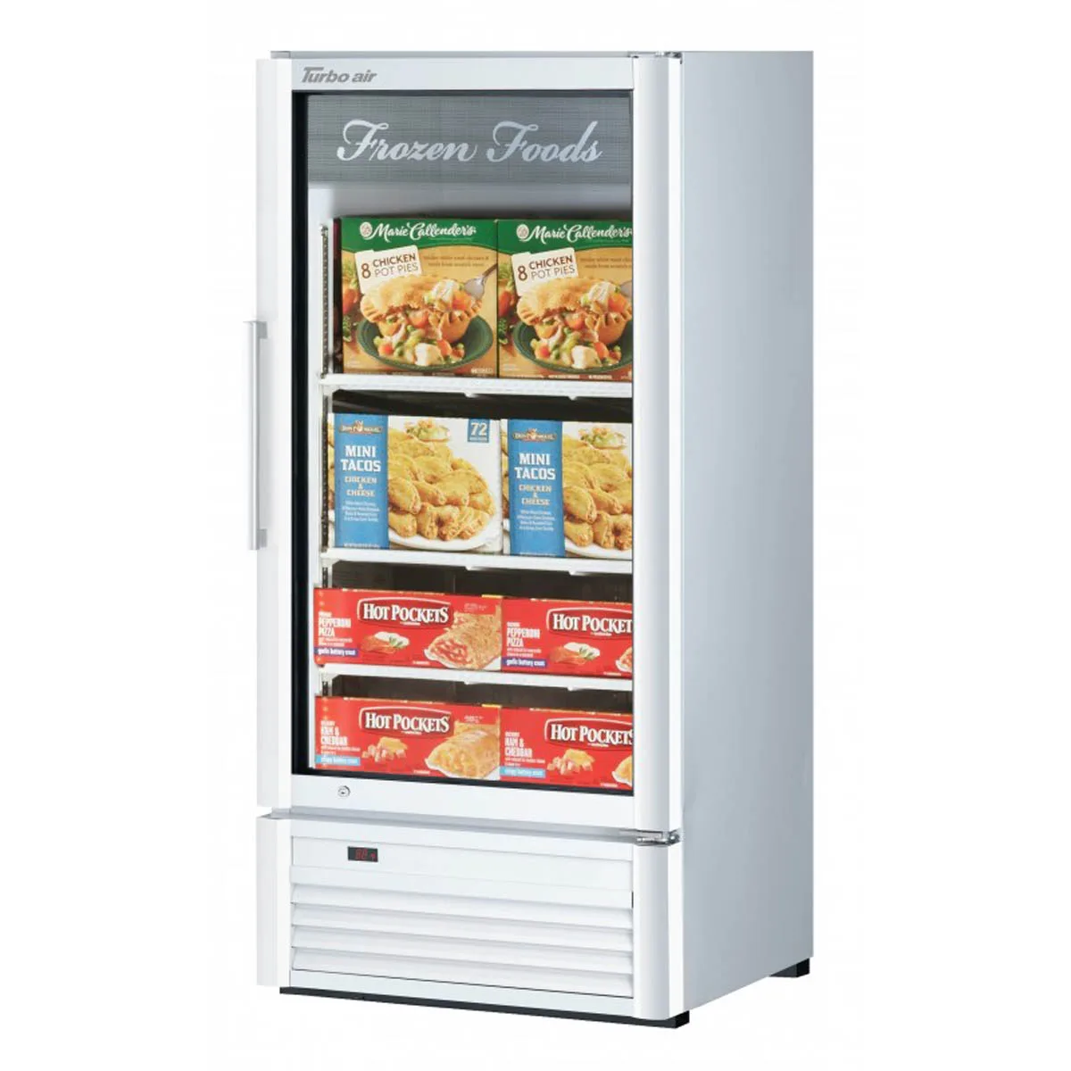 Turbo Air TGF-10SD-N 25" 1 Glass Door Freezer Merchandiser, White or Black, 7.92 cu. ft.