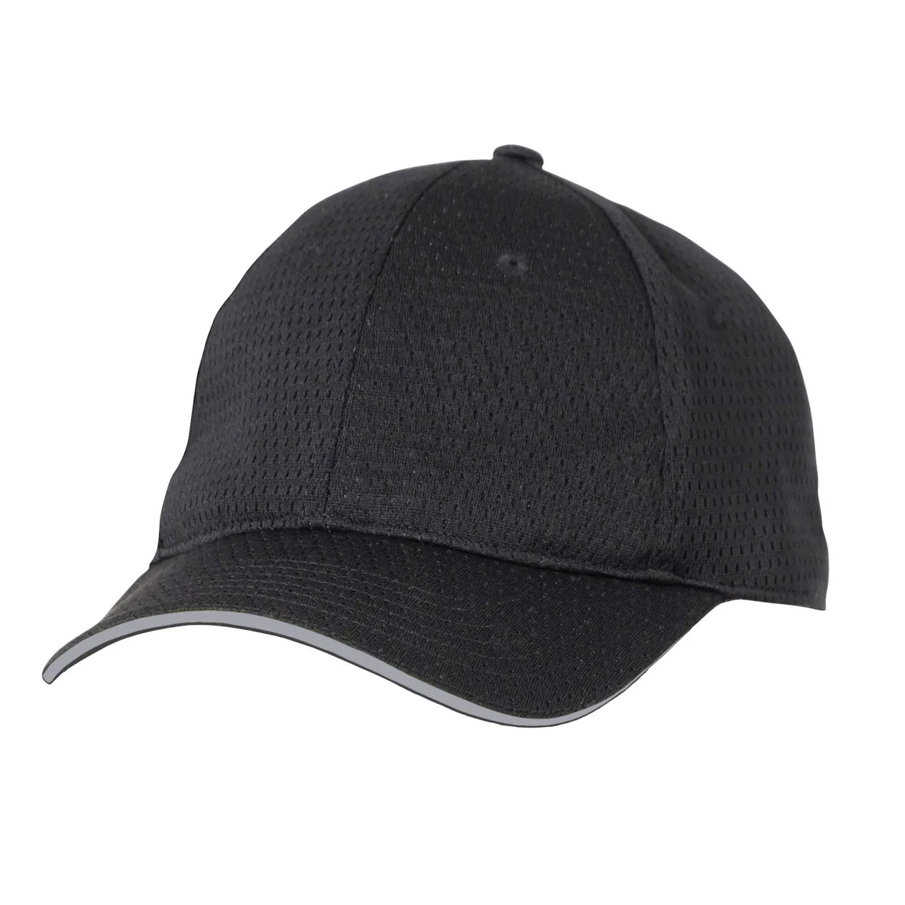 Chef Works BCCT-GRY-0 Black Baseball Cap, Cool Vent™, Buckle Closure, 100% Polyester, Size, Gray Trim