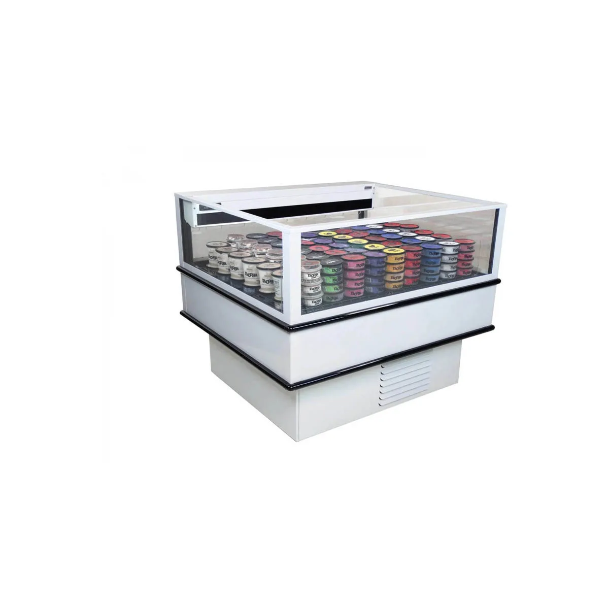 Structural Concepts MI46RF 75" Self-Service Mobile Island Open Air Merchandiser, Dual Temp (Refrigerator/Freezer)