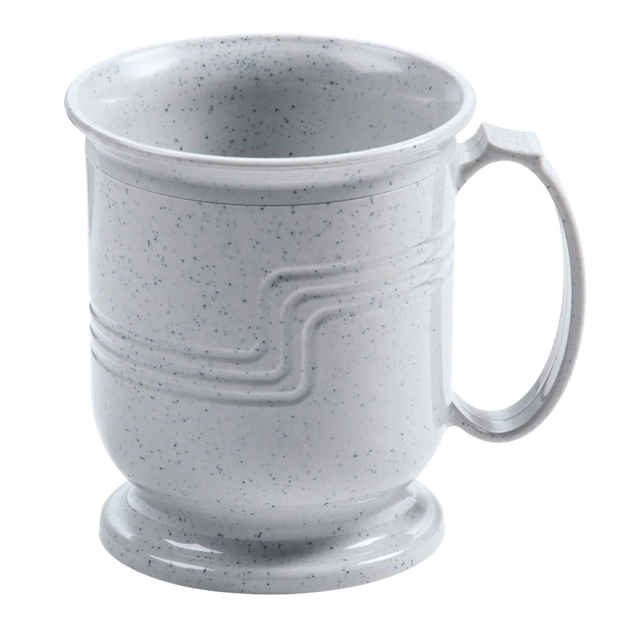 Cambro MDSM8480 8 oz Plastic Mug, 4½" Dia x 4" H, Speckled Gray Polypropylene, Dishwasher Safe NSF