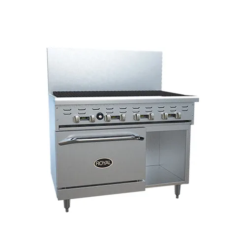 Royal Range of California RR-48RB-126C 48" Gas Restaurant Range w/ 48" Full Radiant Charbroiler, (1) Convection Oven, 150.000 BTU