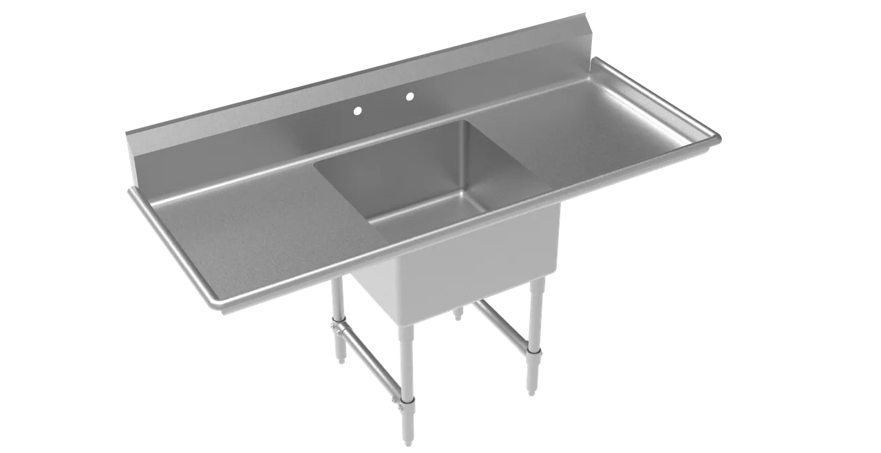 Krowne CS-2424-LR-LF One Compartment Sink, 72"W X 24"D X 43"H
