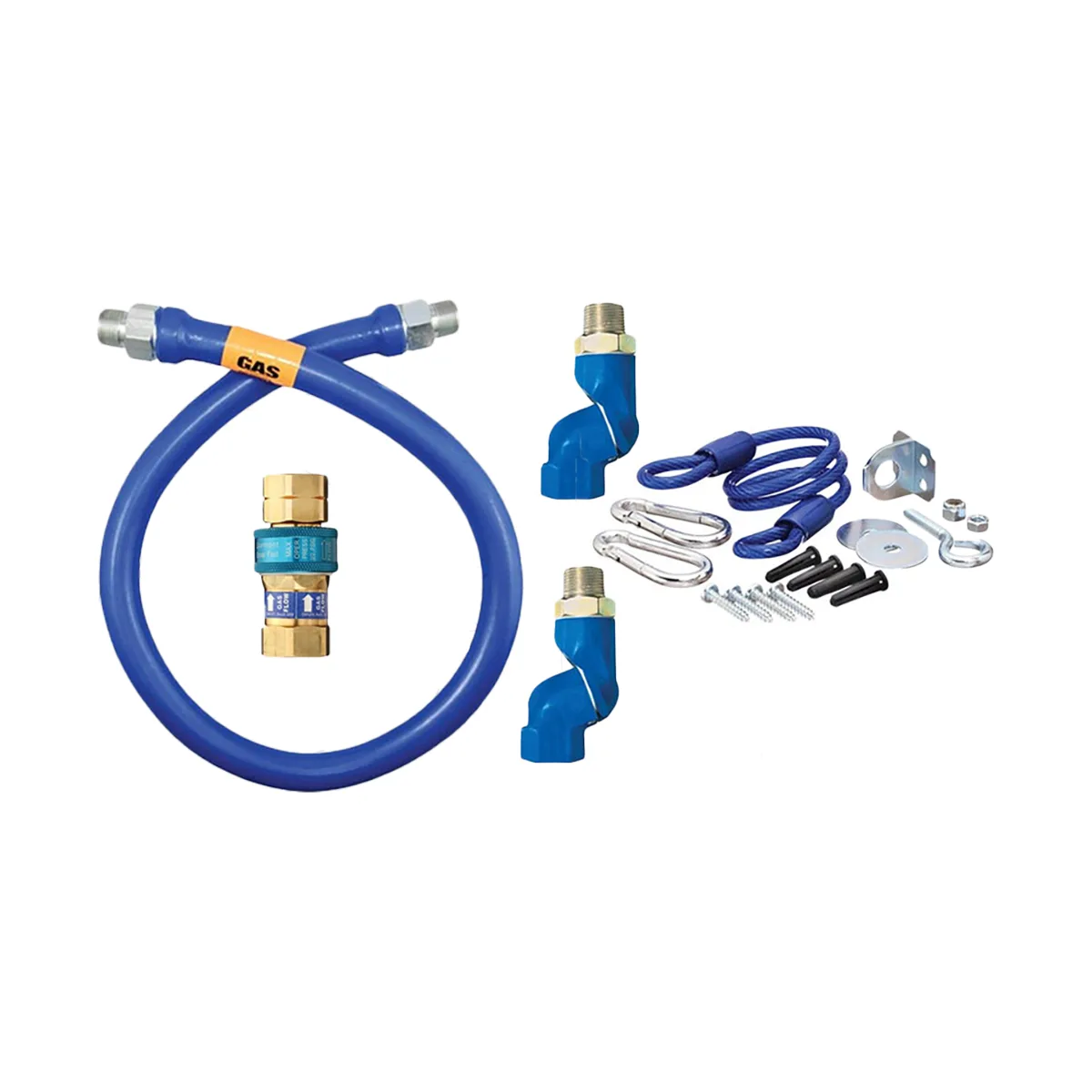 Dormont 1650BPQ2SR24 SnapFast 24" Gas Connector Kit, Two Swivel MAX, Restraining Cable, 1/2" Dia.