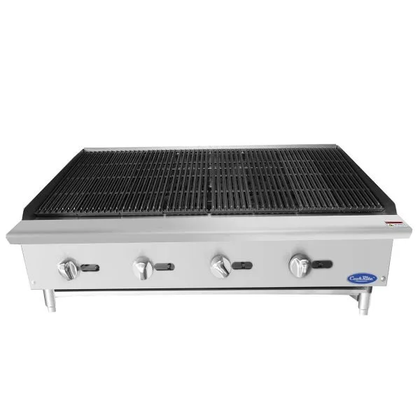 Atosa USA ATCB-48 48" Countertop Gas Charbroiler, (4) Stainless Steel Burners with Manual Controls