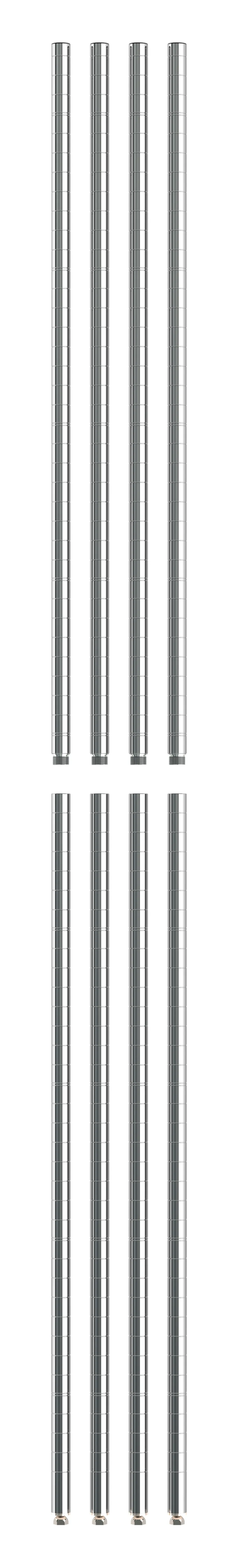 Olympic J74TSPC-4PK 74" Stationary Split Post, Chrome Finish, Pack of 4