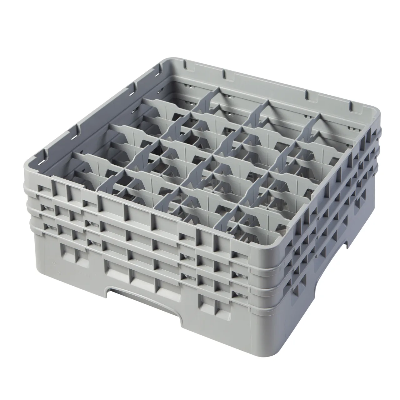 Cambro 16S638151 Camrack Glass Rack, Soft Gray, Full Size, 19-3/4 x 19-3/4, 16 Compartments