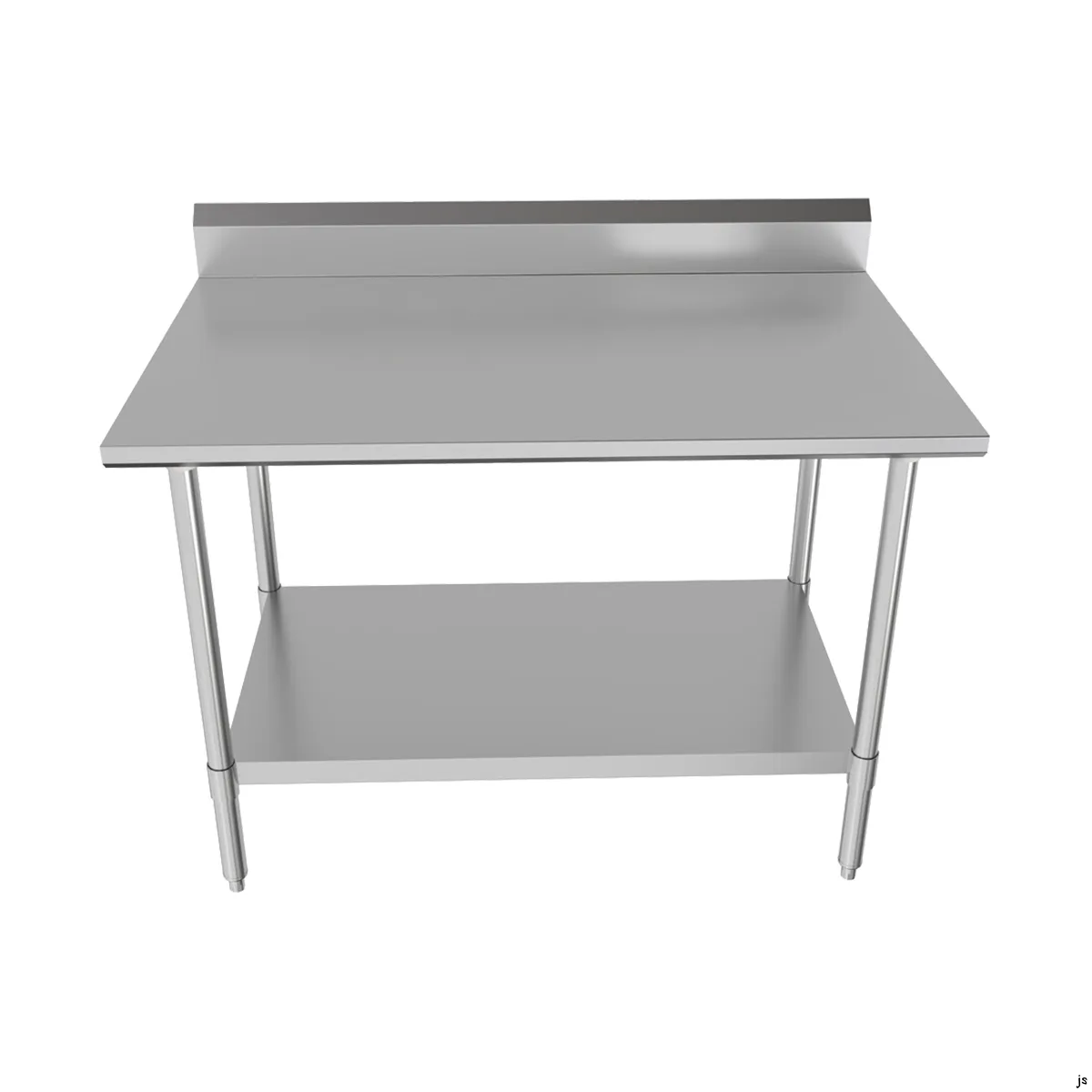 BK Resources CVTR5-4824 48" Open Base Work Table with Undershelf, 5" Backsplash / 16 Gauge Top