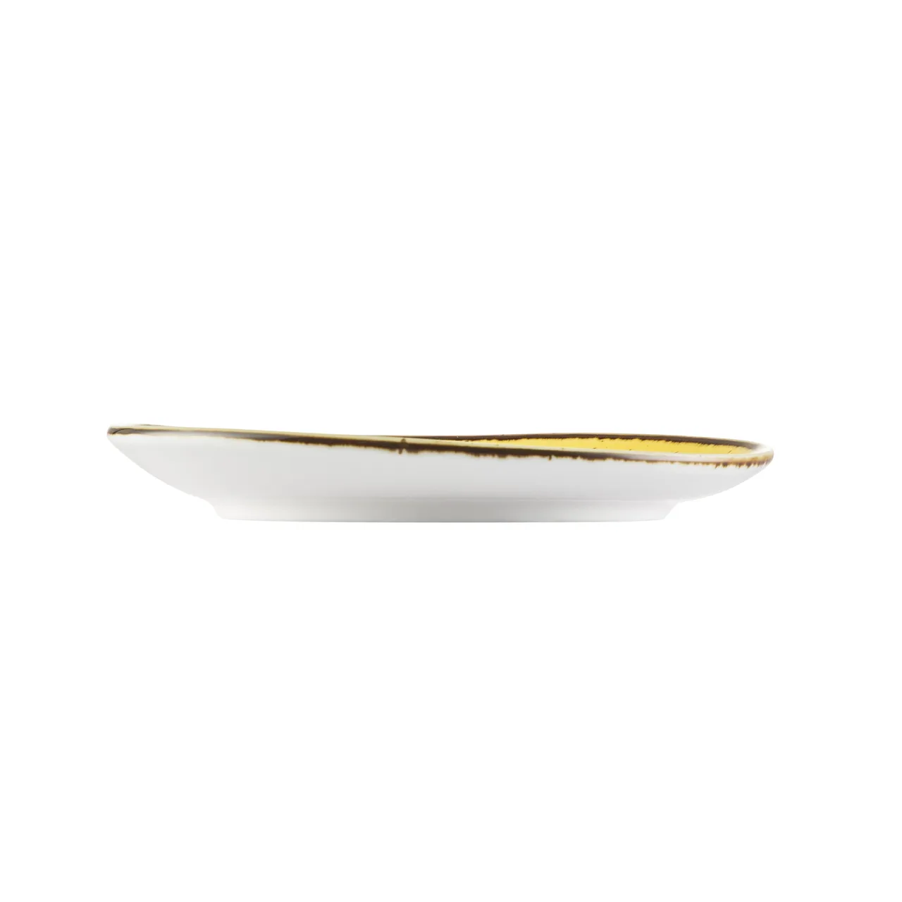 CAC China TUS-2-SFL Tucson Saucer 6¼" x 5¾" Porcelain Sunflower Glaze, Dishwasher Safe - 1 Dozen