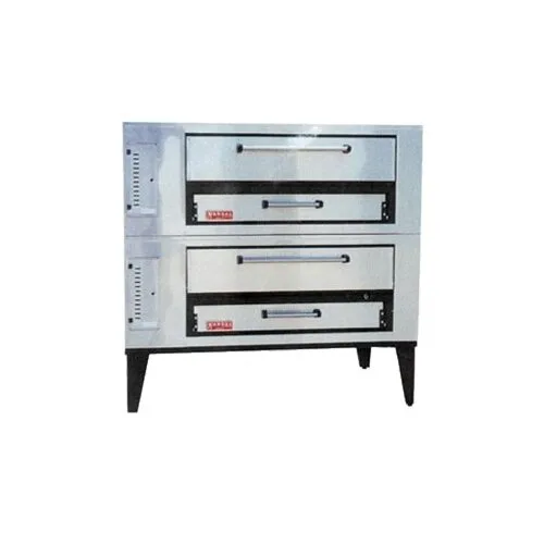 Marsal SD-448 STACKED Gas Double Deck Pizza Oven, Two 7"H x 36" x 48" Baking Chambers