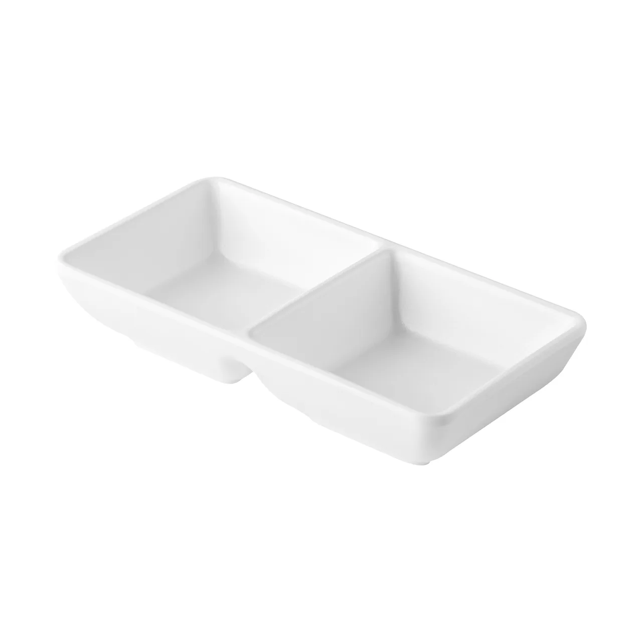 CAC China XCND-2T5-MWT - 2-Compartment Matte White Dish, 2.5oz, 5-1/4"W x 2-5/8"D x 1-1/8"H, 1 Dozen