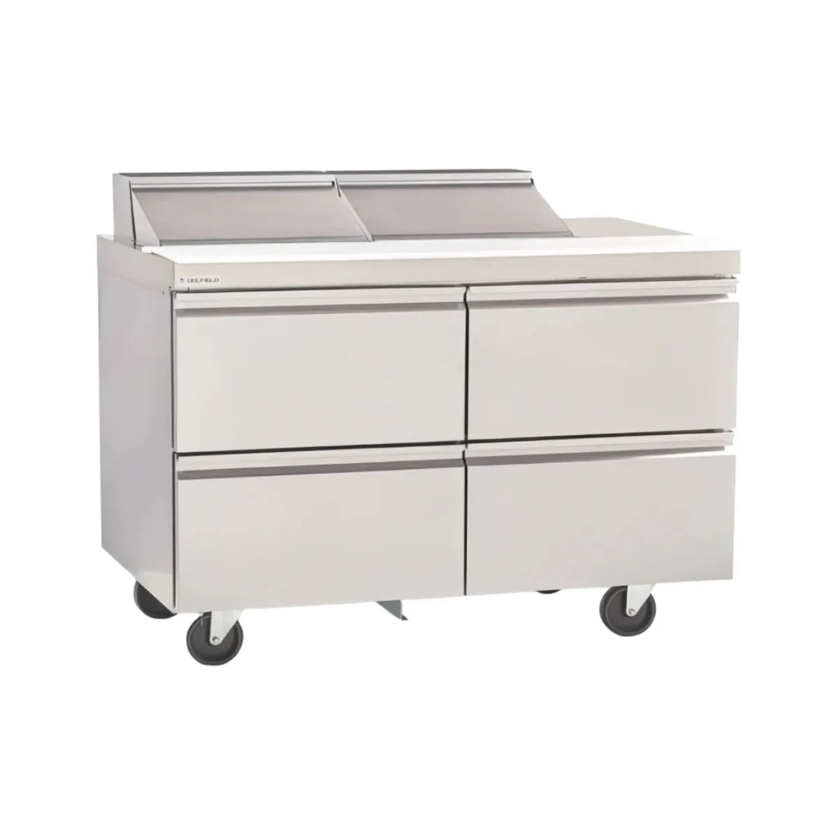 Delfield D4448NP-8 48" 2-Section Sandwich and Salad Prep Table, 4 Drawers, 8 Pans, Stainless Steel
