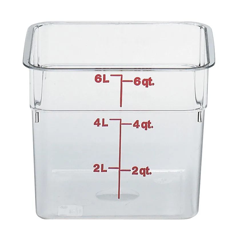 Cambro 6SFSCW135 - 6 Qt Clear Polycarbonate, 8-3/8" L x 8-3/8" W x 7-1/4" H, Stain & Odor Resistant