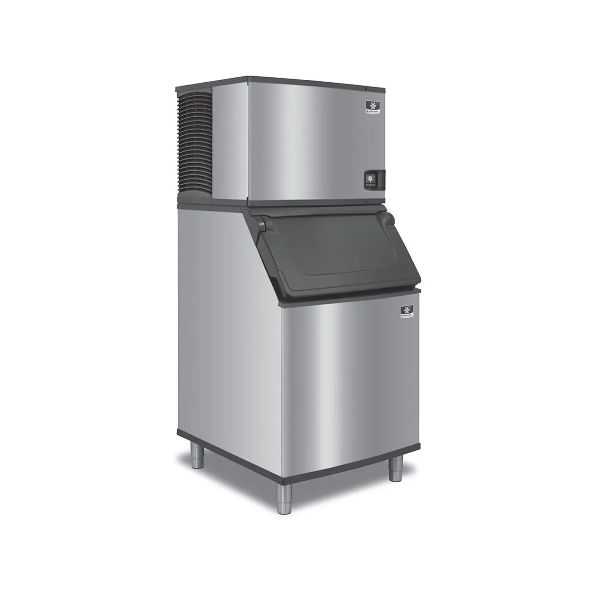 Manitowoc IDT0750N/D970/K00470 Remote Cooled Full Cube 690 lb Ice Machine with Bin, 882 lb Storage