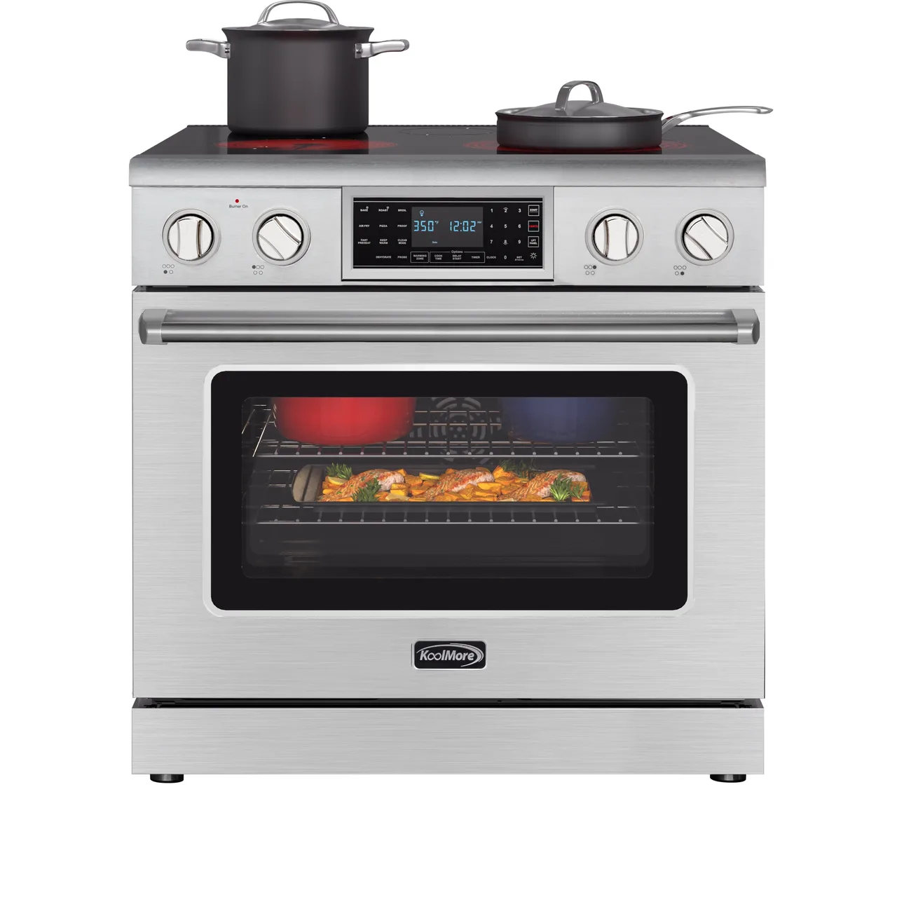 Koolmore KM-EPR-36TDP-SS Professional Electric Range, 36"W X 27-1/2"D X 39"H