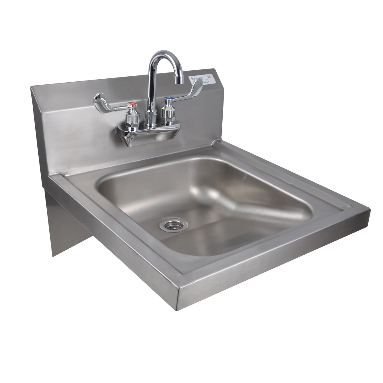 BK Resources BKHS-ADA-S-P-G 14" Wall Mounted Hand Sink with Wrist Faucet - 18 gauge