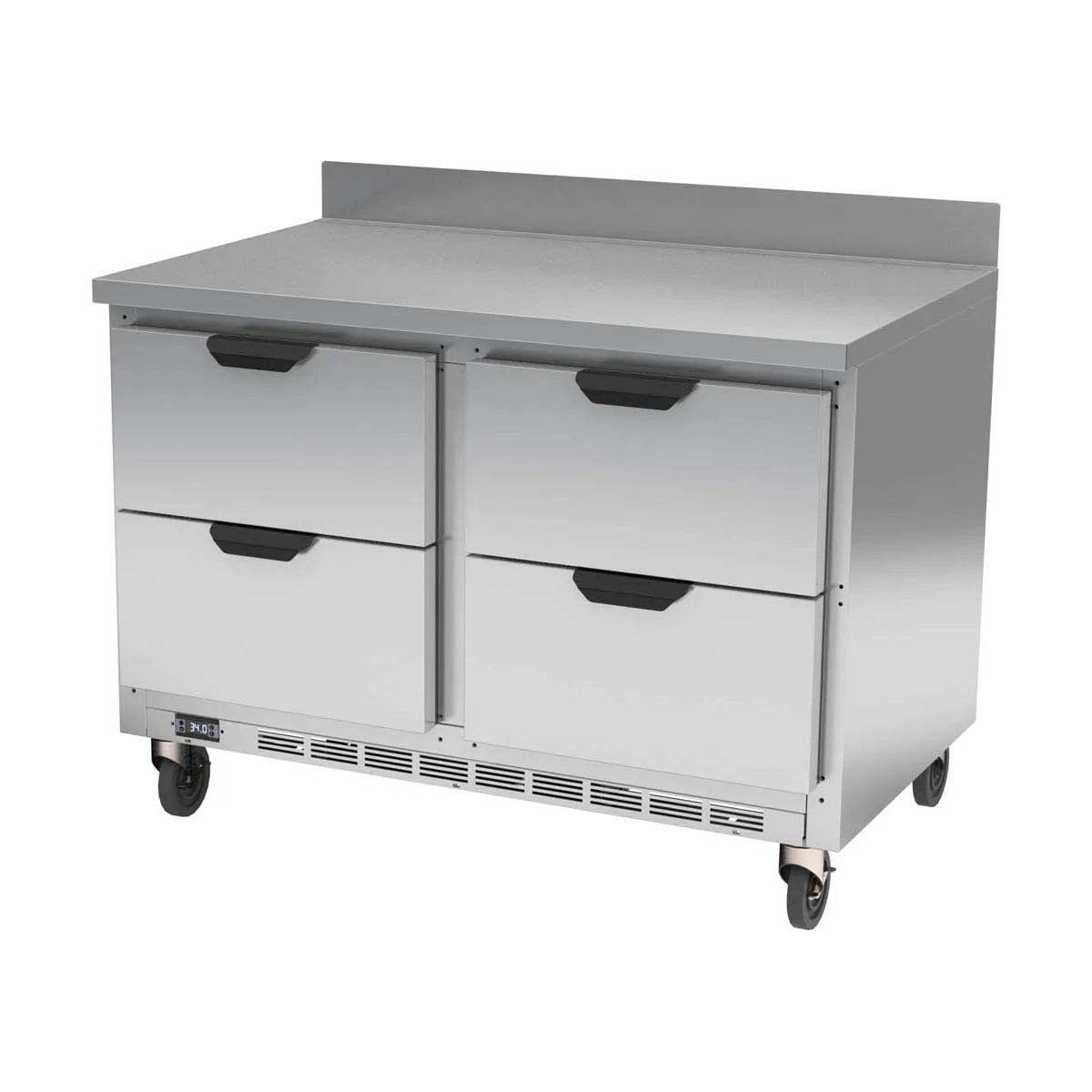Beverage Air WTRD48AHC-4-FIP 48" 2-Section Worktop Refrigerator w/ 4 Drawers, 11.82 cu. ft.