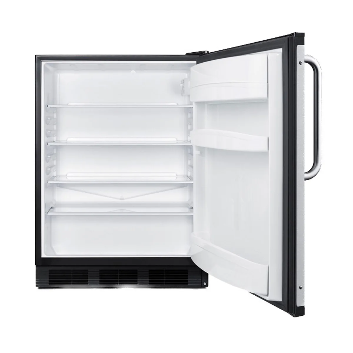 Summit FF6BK7BZADA 24" Reach-In Refrigerator in Black, Right Hinged Door, ADA Compliant, 5.5 cu. ft.