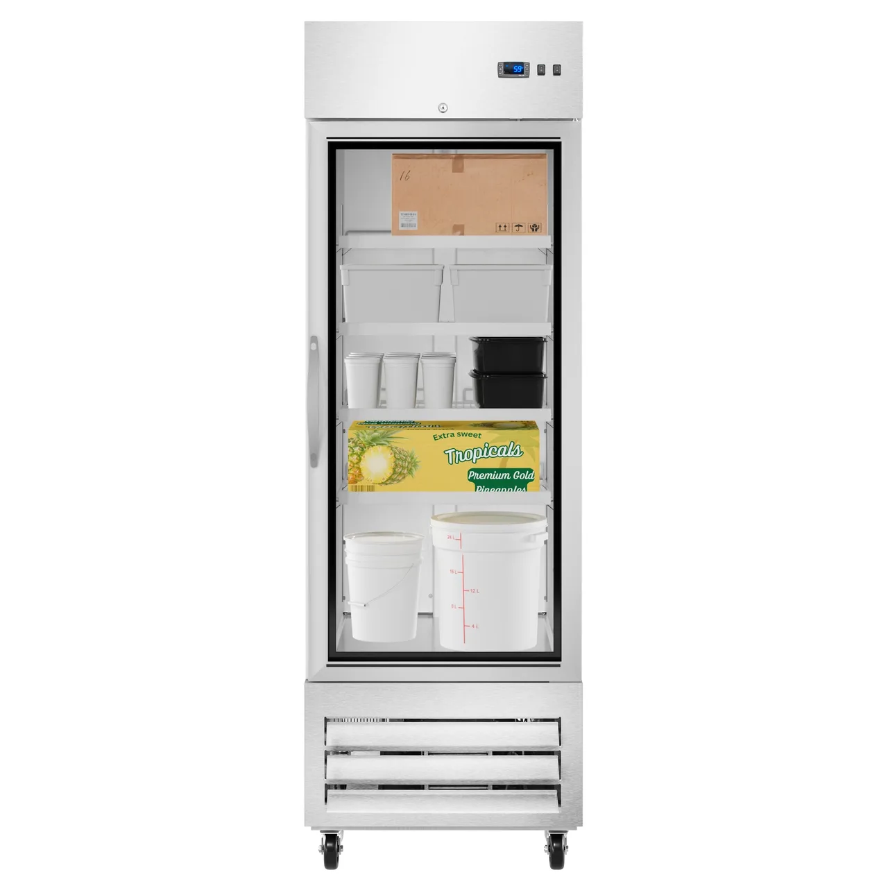 Koolmore KM-RIC-1DGD 1-Section Glass Door Convertible Refrigerator Freezer, Bottom Mounted, 23 cu. ft.