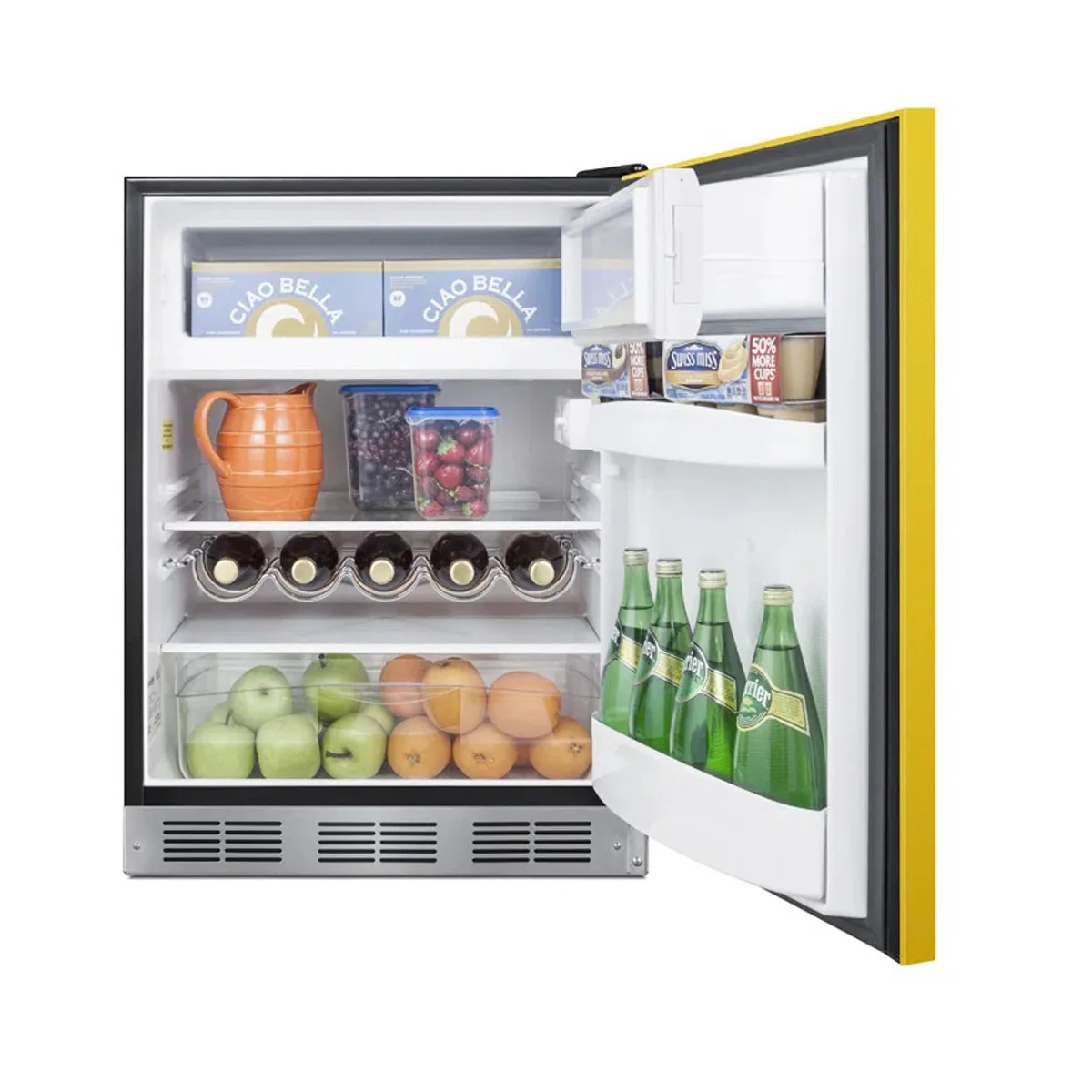 Summit BRF631BKY 23" Undercounter Freezer in Black, w/ Saffron Gold Door, 5.1 cu. ft.