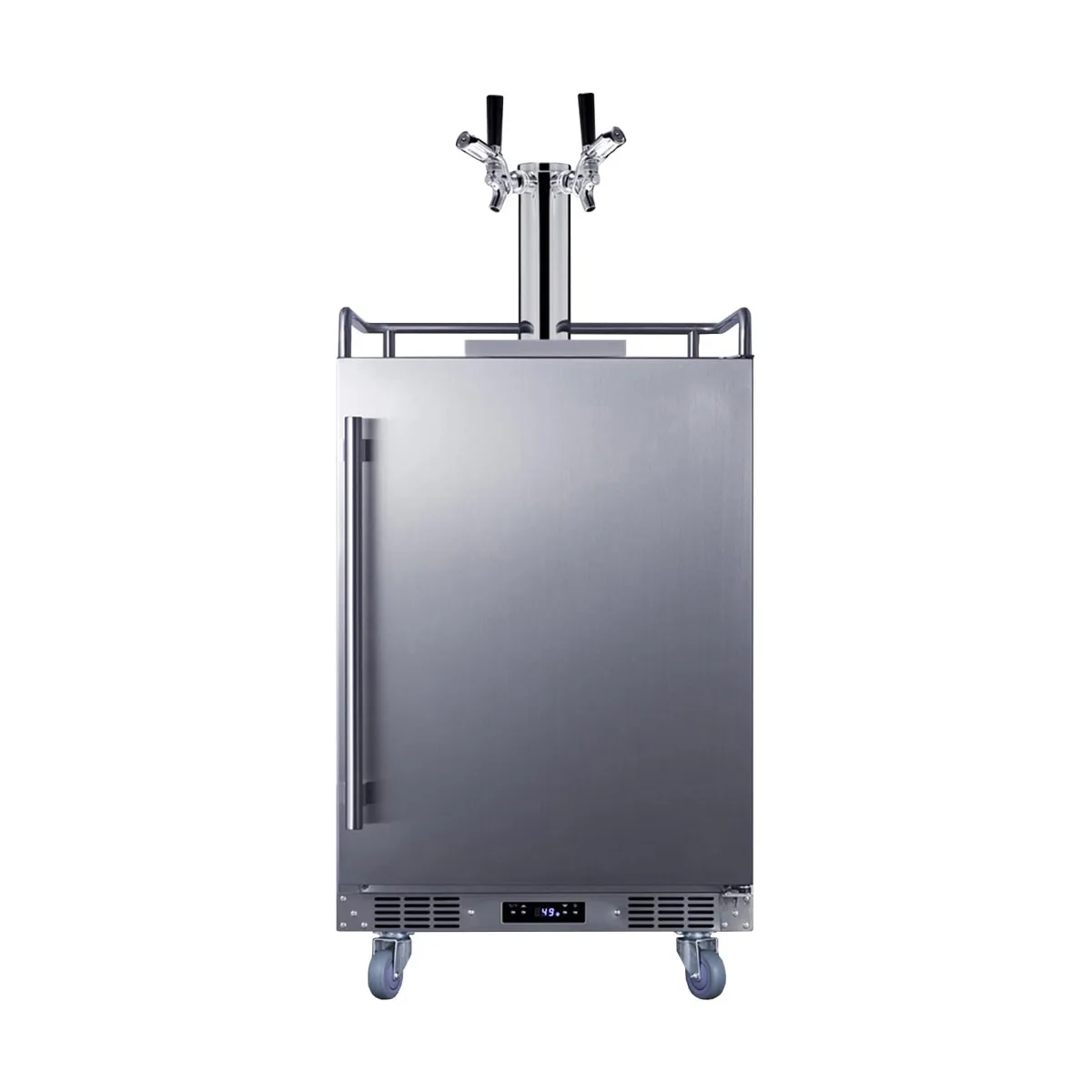 Summit BC74OSCOMTWIN - 24" Draft Beer Cooler, 5.6 cu ft, 3‑Keg, 2‑Tap Sankey, Reversible Door