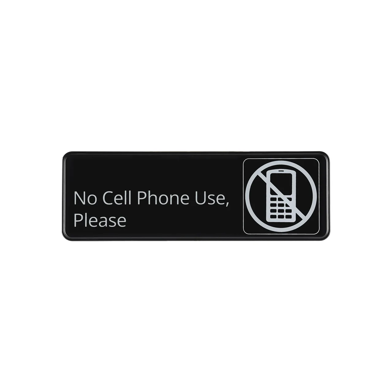 CAC China SCE3-NC15 Compliance Sign, 9" x 3"H, No Cell Phone Use, Heavy-Duty Plastic, Black