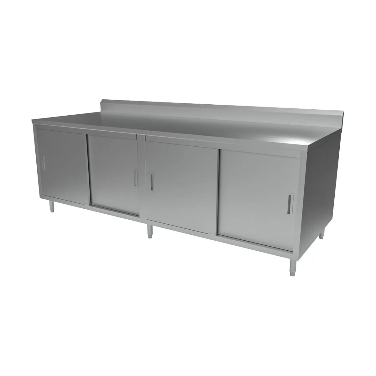 BK Resources CSTR5-36120S Cabinet Base with Sliding Doors Chef Table, 120"W x 36"D / Backsplash