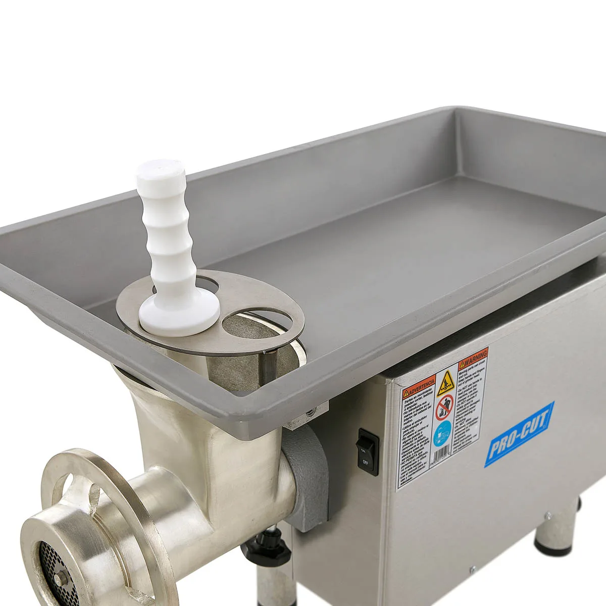 Pro-Cut KG-22-W Stainless Steel Bench Electric Meat Grinder, #22 Hub, 1 HP, 110V