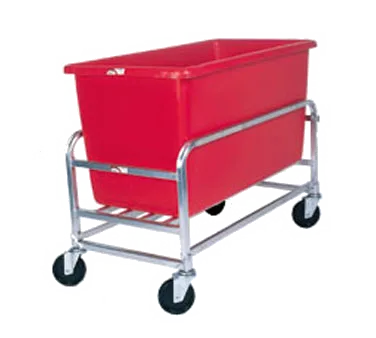 Winholt 30-8-SS-RD Bulk Goods Cart, 8 Bushel 500 lb, Stainless Steel Frame, Red Polyethylene Tub