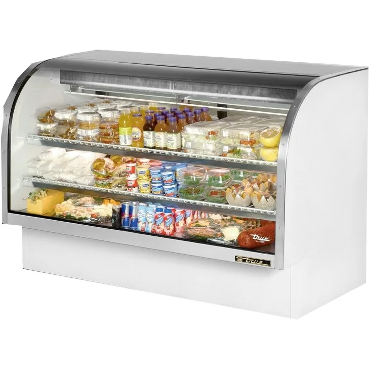 True TCGG-72-HC-LD 72" Curved Refrigerated Deli Display Case