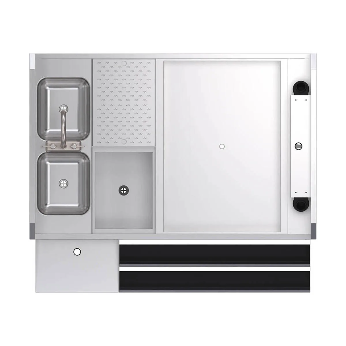 Krowne KRPT-54BRP-10 54" Pass-Thru Combo Underbar Ice Bin/Cocktail Station w/ 10 Circuit - Right