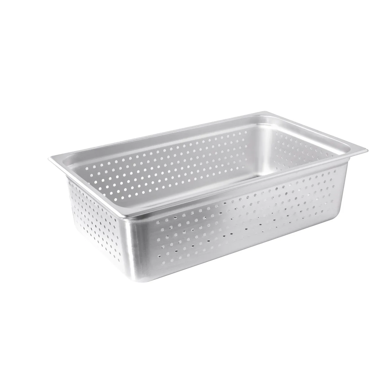 CAC China SSPF-25-6P Stainless Steel Steam Table Pan, 1/1-size, 6" deep, Perforated, Anti-Jam, 25 Gauge