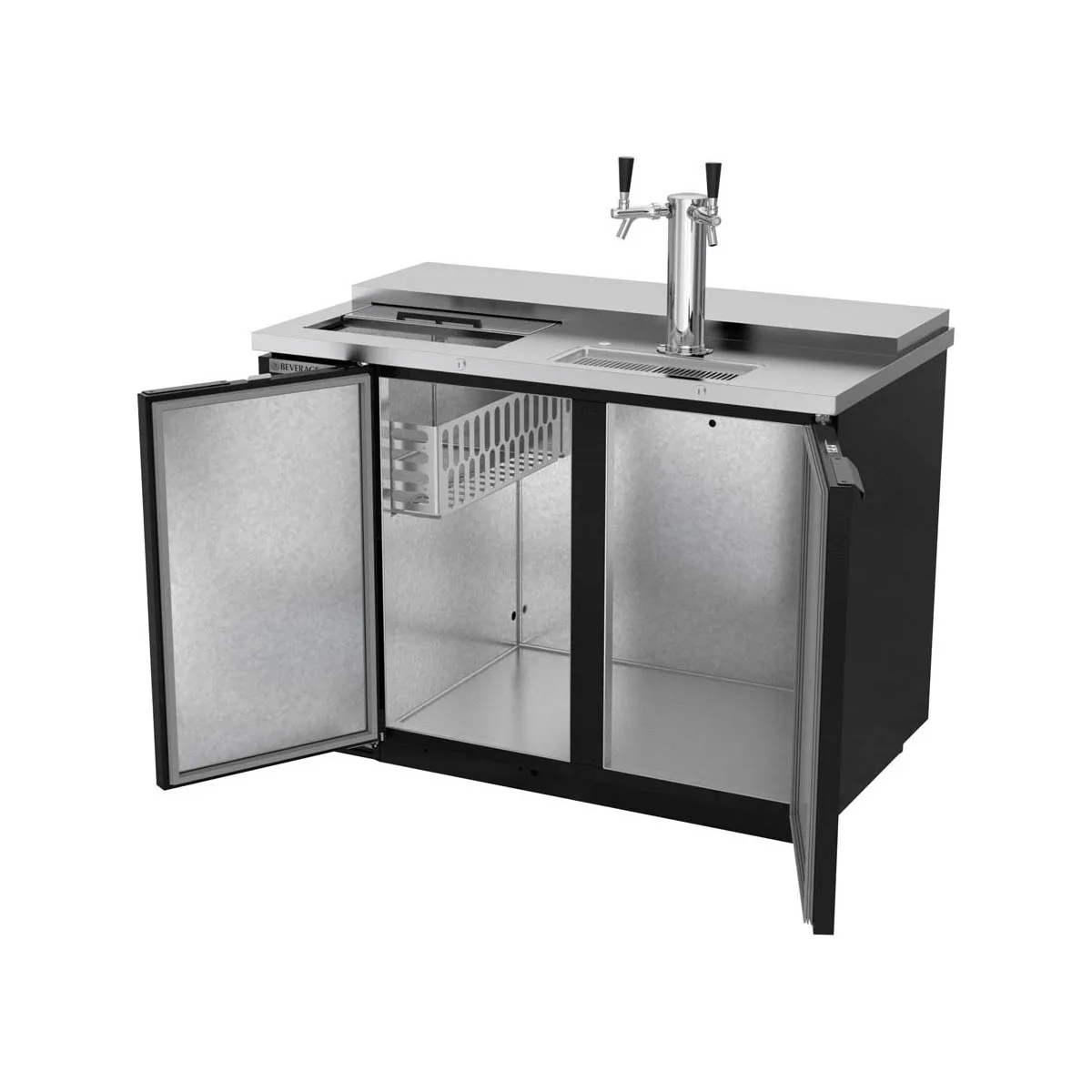 Beverage Air DD50HC-1-C-B 50" 1 Column Draft Beer Cooler, 2 Keg, 17.86 cu. ft.