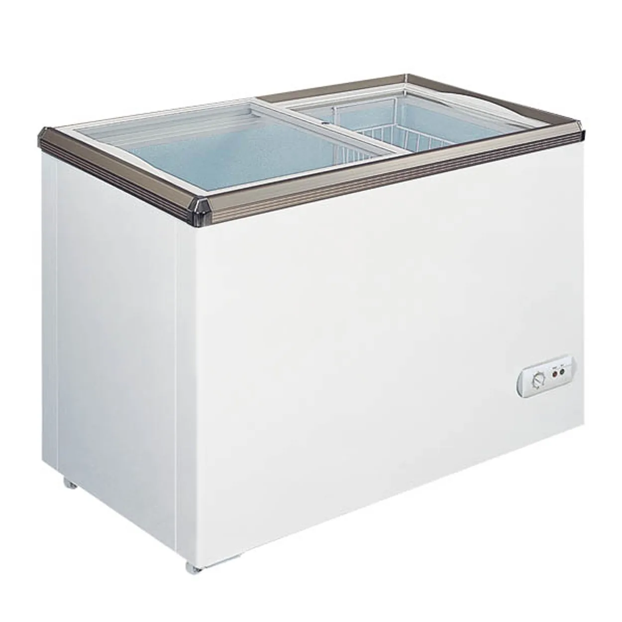 Omcan USA 49294 54" Ice Cream Display Glass Chest Freezer, 12.6 cu. ft.