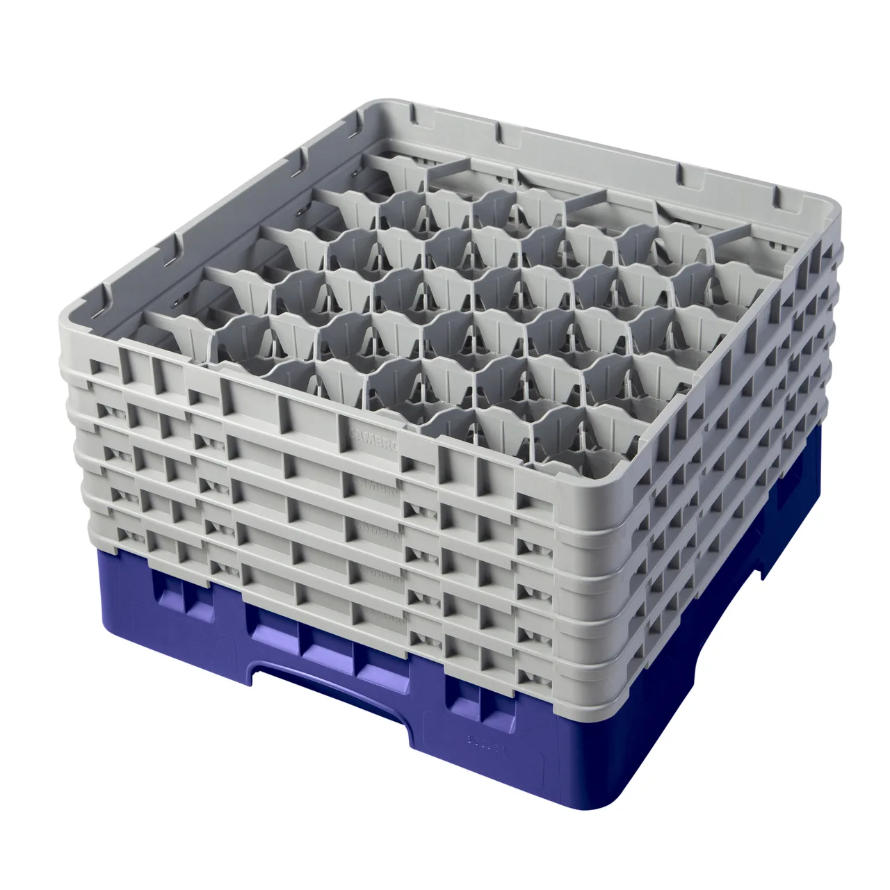 Cambro 30S958186 Camrack Glass Rack, Navy Blue, Full Size, 30 Compartments, 3-1/8" Max Dia, 10-1/8" Max Height