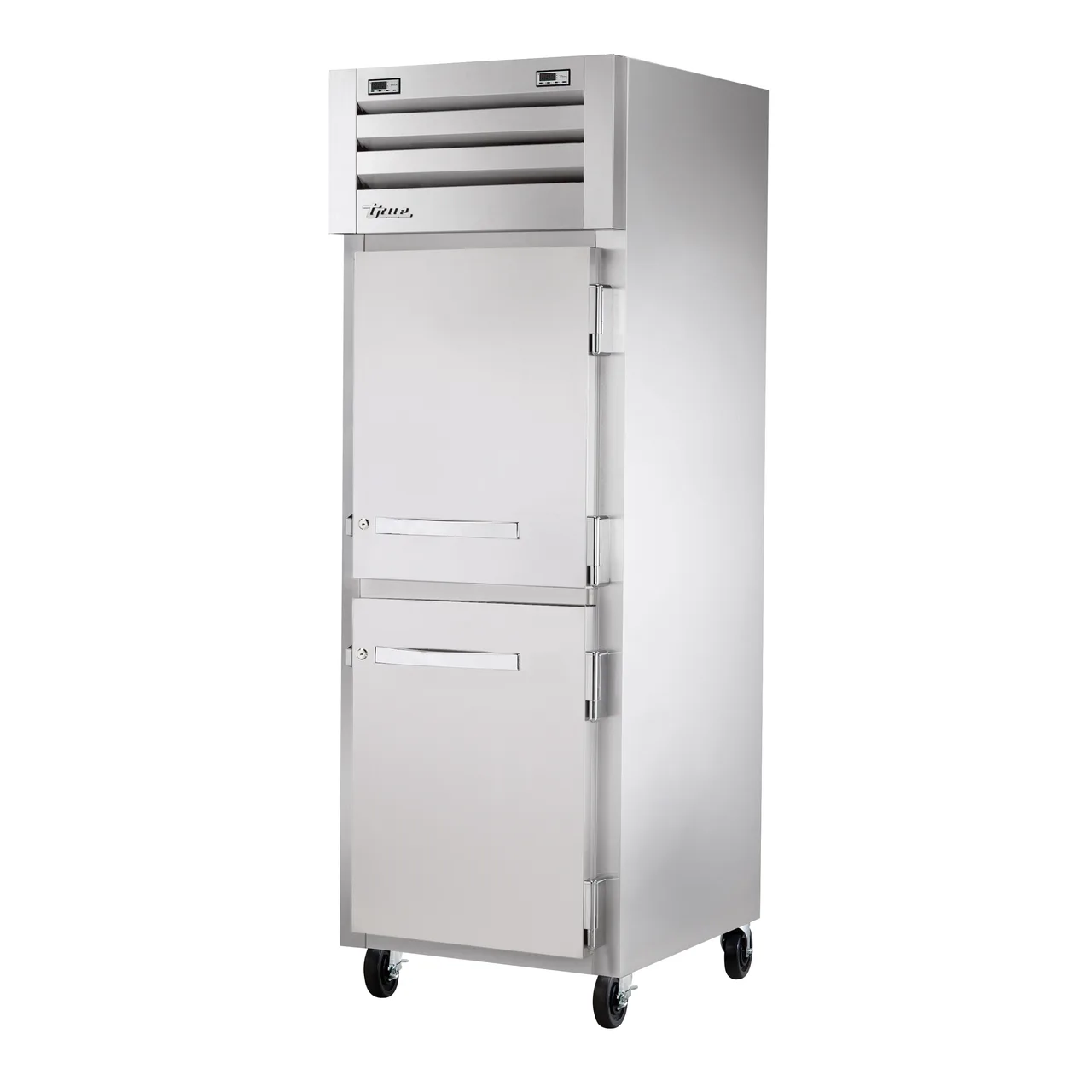 True STR1DTA-2HS-HC 27" 1-Section Reach-In Refrigerator Freezer Combo w/ 2 Half Solid Doors, All Stainless Steel