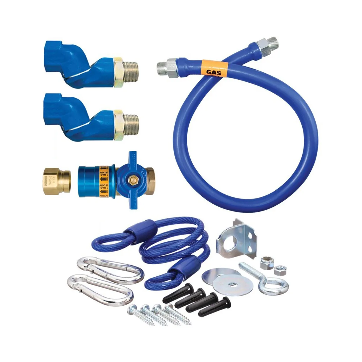 Dormont 16100KITCF2S60 Deluxe Safety Quik 60" Gas Connector Kit, Two Elbows, Restraining Cable, 1" Dia