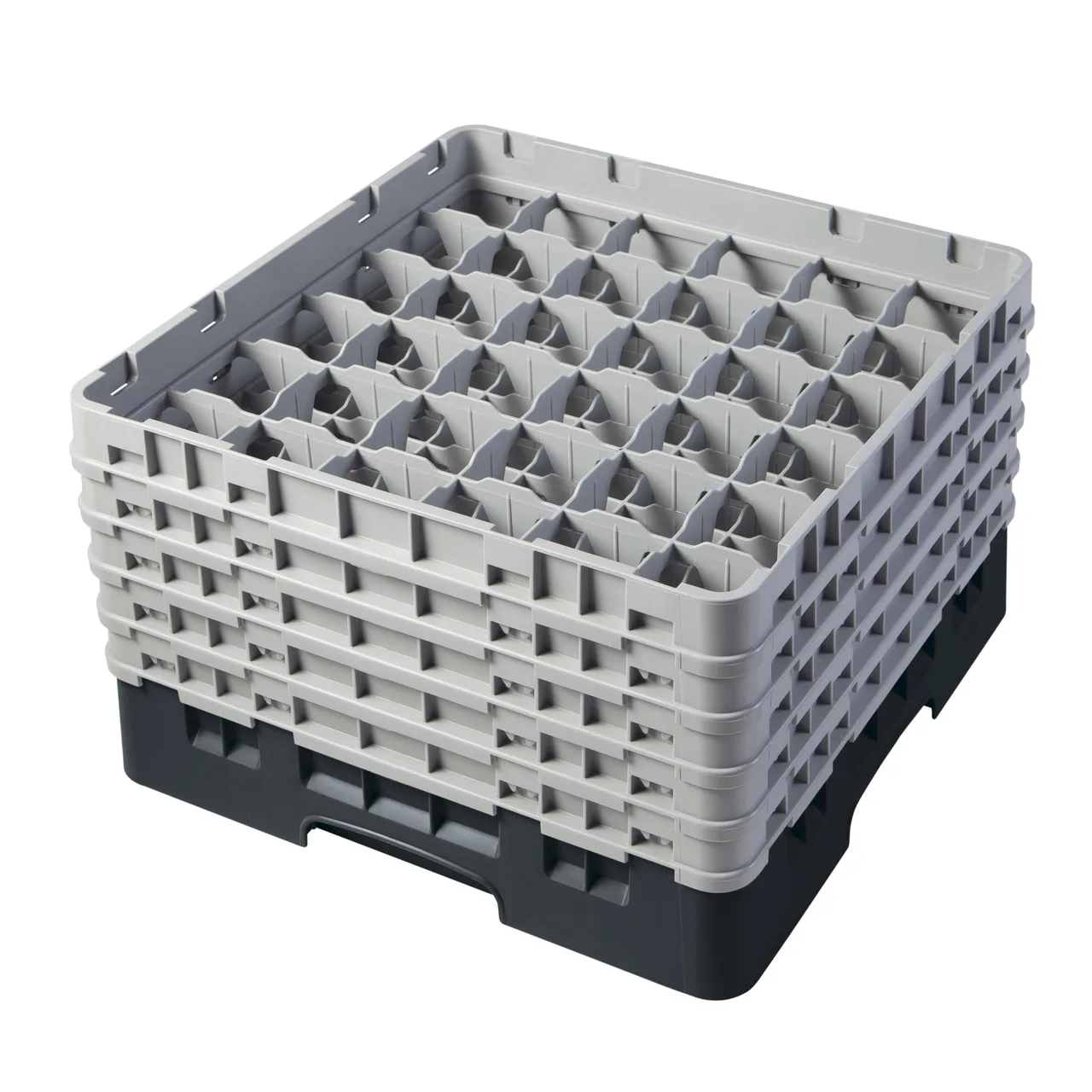 Cambro 36S958110 Camrack Glass Rack, Black, Full Size, 19-3/4 x 19-3/4, 36 Compartments, 2-7/8 Max Dia, HACCP