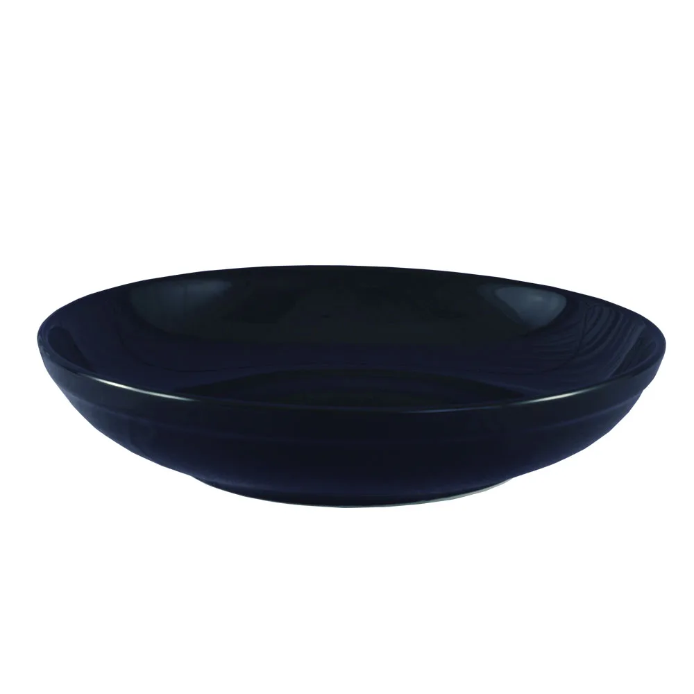 CAC China SAL-2-BLU 48 oz Salad Bowl, 10½" Dia x 2⅛" H, Round Ceramic Blue Dishwasher Safe - Dozen