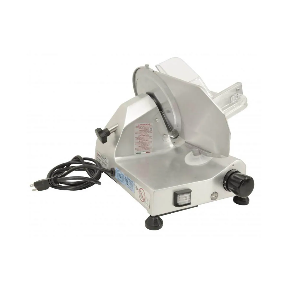 Omcan USA 13606 Meat Slicer – 8" Carbon Steel Blade, Belt‑Driven, Gravity‑Feed, Anodized Aluminum Body, 1/5 HP, 110V