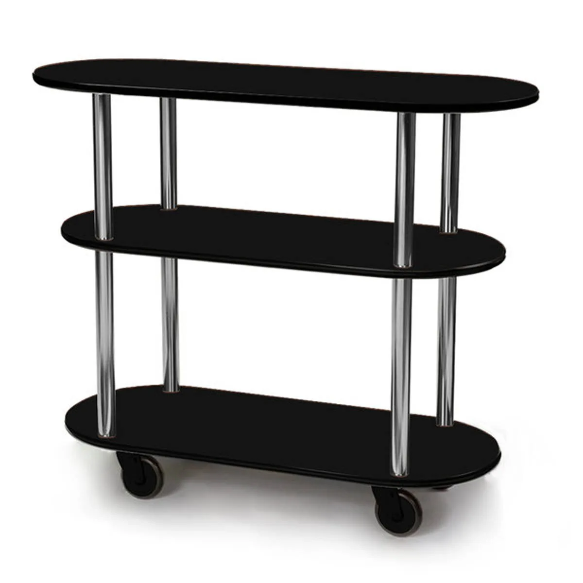 Lakeside 36200 Serving Cart with Oval Shaped Top, Laminate Finish, 2 Shelf