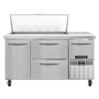 Continental Refrigerator RA60N18M-D 60" Mega Top Sandwich Prep Table w/ 4 Drawers & 1 Door, 18 pans