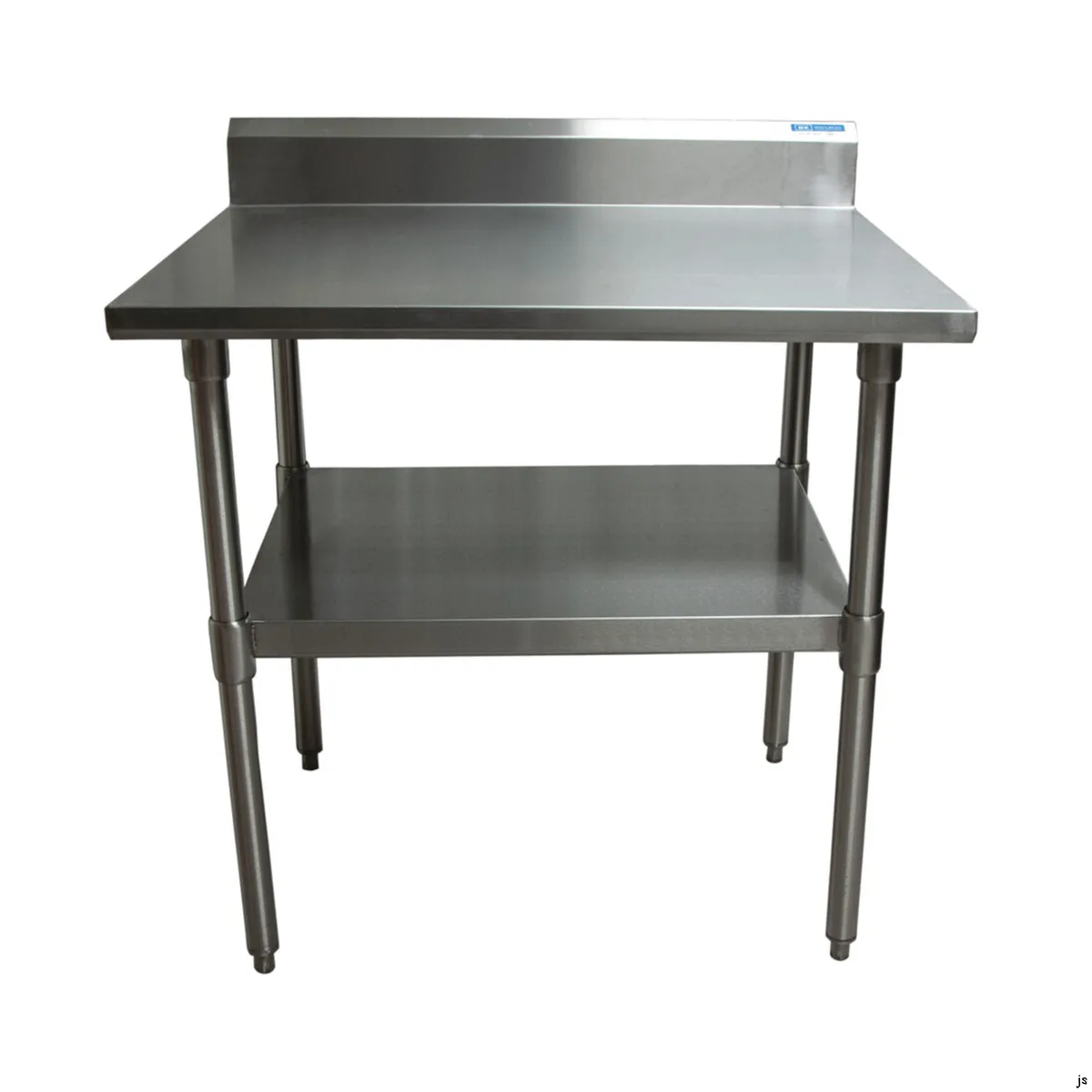 BK Resources CVTR5-3024 30" Open Base Work Table with Undershelf - 5" Backsplash / 16 Gauge Top