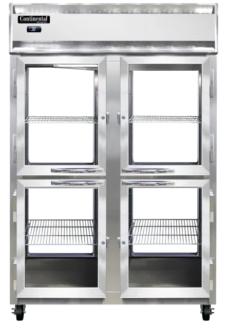 Continental Refrigerator 2RNSAPTHD-GD-GD 38" 2-Glass Door Pass Thru Refrigerator, 50 cu. ft., Top Mounted