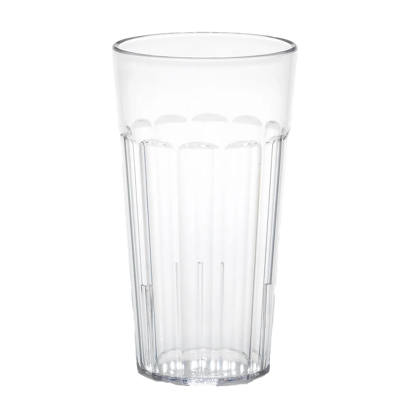 Cambro NT16152 Newport Tumbler, 16.4 Oz Clear Fluted SAN Plastic, 3-1/4" Top, Dishwasher Safe