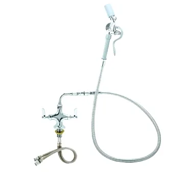 Vulcan DBFCTTS WSHDWN Double Pantry Deck Mount Faucet ,Wash Down Hose-with Backflow Preventer