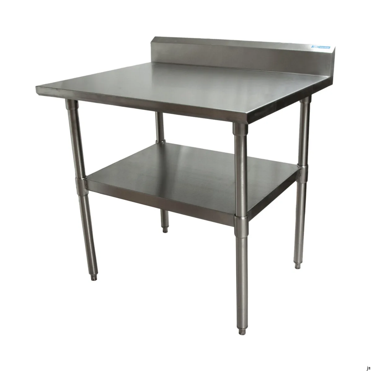 BK Resources CVTR5-2424 24" Open Base Work Table, Stainless Steel Base / 5" Backsplash