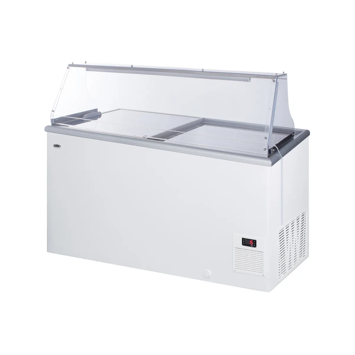Summit NOVA45PDC 53" Gelato/Ice Cream Dipping Cabinet w/ Curved Sneeze Guard