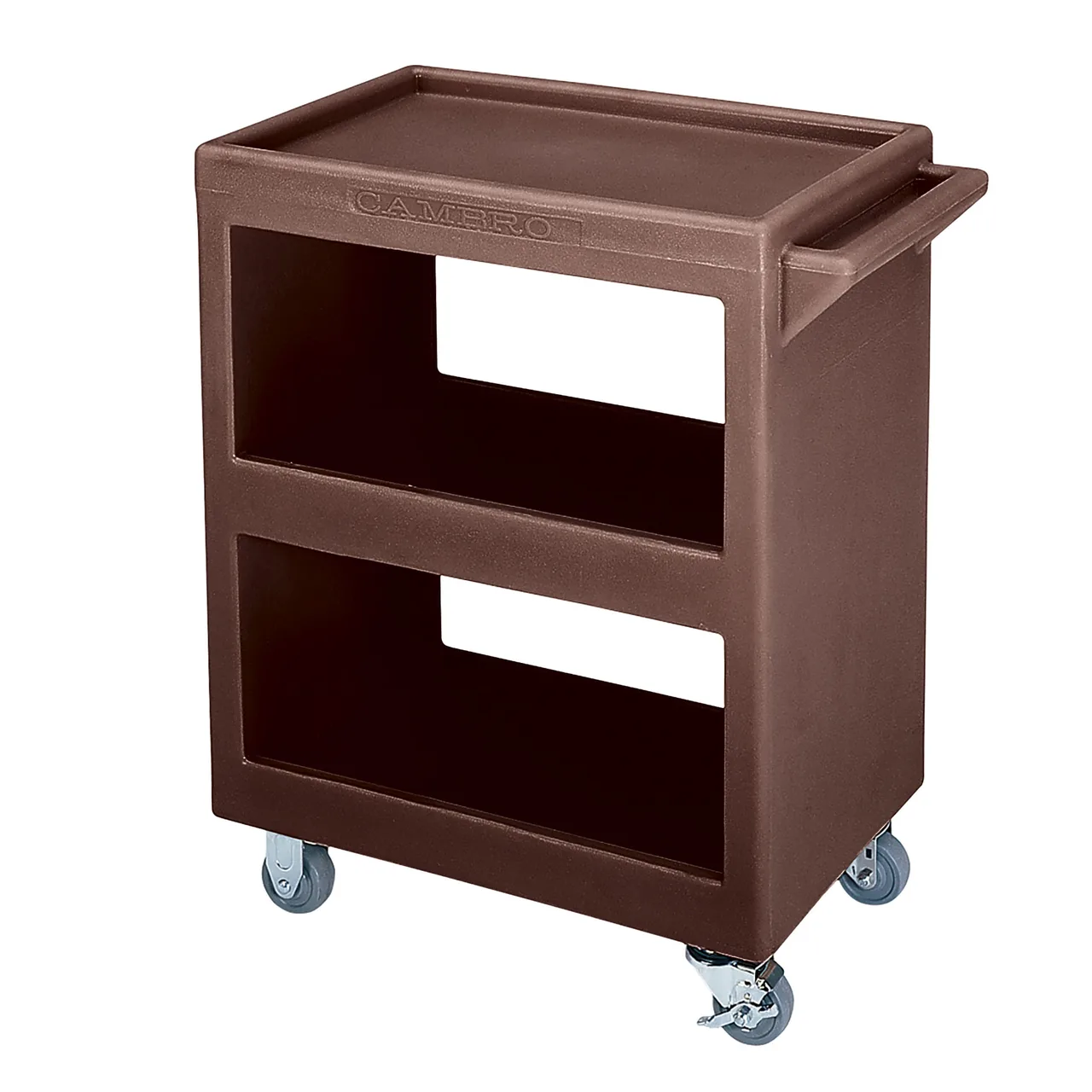 Cambro SC225131 NSF Dark Brown Polyethylene 3-Shelf Service Cart - 28" x 16" x 32.25"